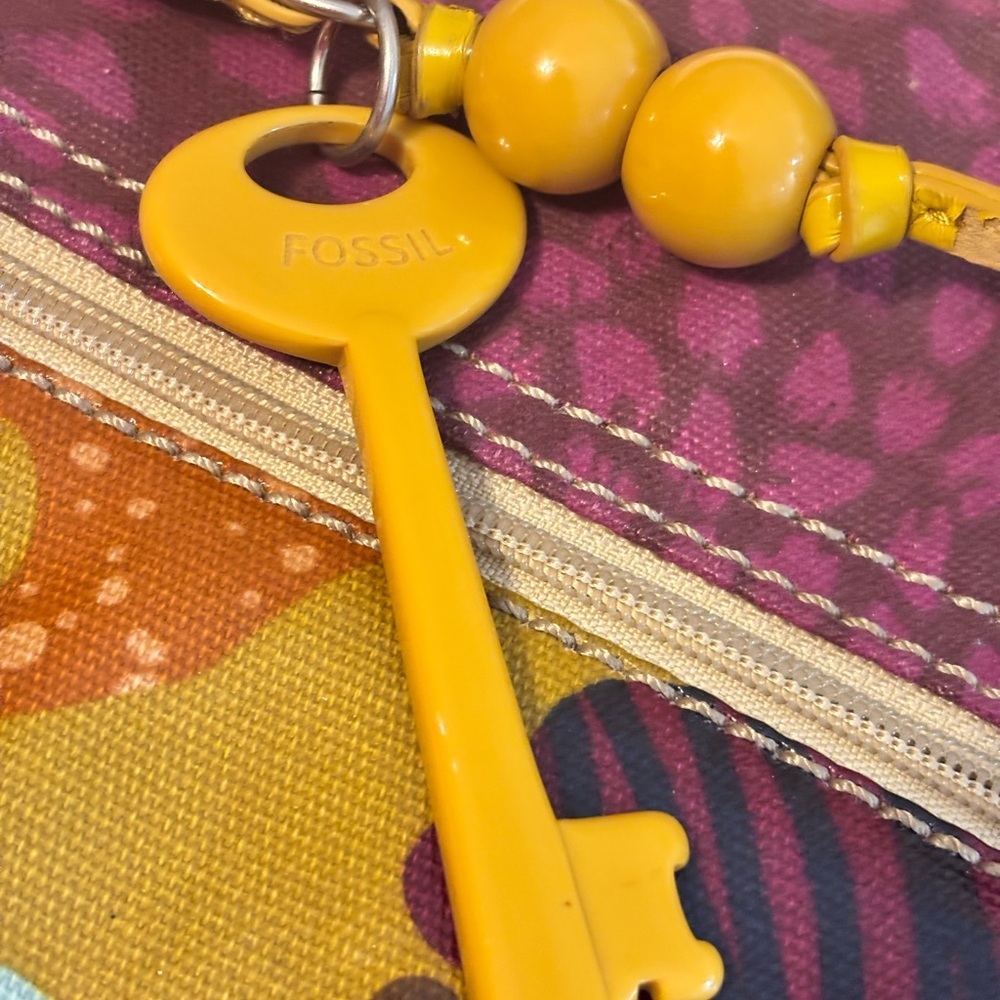 Fossil Multicolor Crossbody Bag with Purple and Brown Accents - Picture 11 of 15